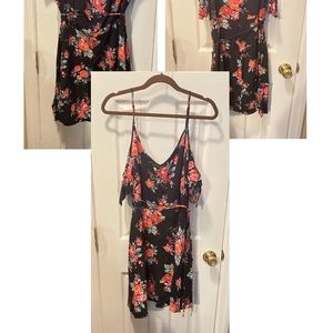 Plus Size Floral Off the Shoulder Dress
